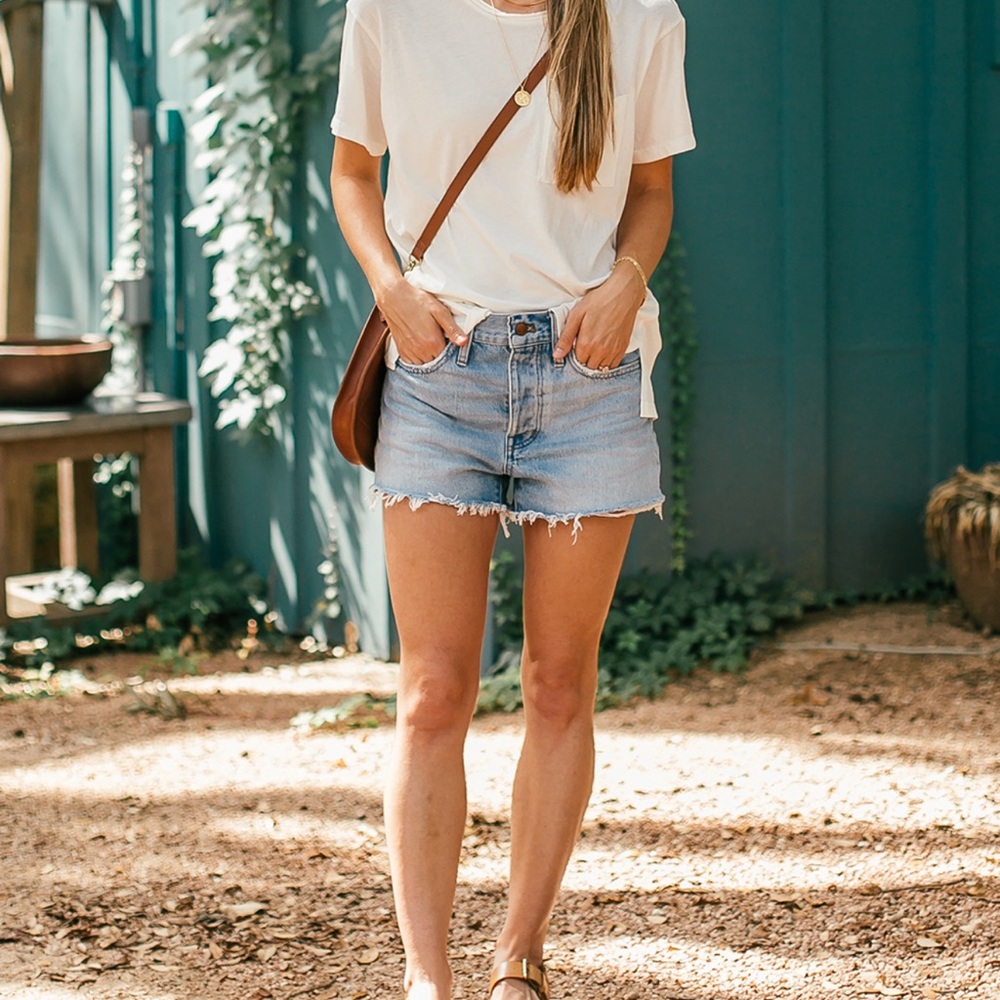Madewell Relaxed Jean Shorts High-Waisted Cut-Off - Size 27
